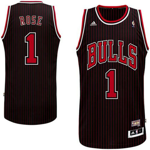 Camiseta retro Rose #1 Chicago Bulls Negro - Haga un click en la imagen para cerrar